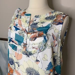 Daniel Rainn sleeveless top with ruffle bib | XL